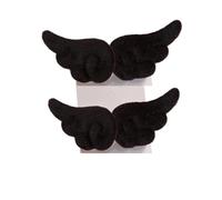 FOVAOK Lot de 2 pinces à cheveux en forme d'ailes d'ange en peluche pour fille - Noir - 2 paires