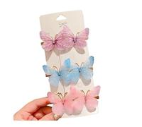 FOVAOK Lot de 24 à 6 épingles à cheveux colorées en forme de papillon pour fille, barrettes à cheveux pour femmes, ornement de cheveux arc-en-ciel, accessoires pour cheveux tendance (E, 18 pièces)
