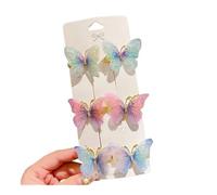 FOVAOK Lot de 24 barrettes à cheveux colorées en forme de papillon pour fille - Ornement de cheveux - Arc-en-ciel - Accessoires pour cheveux tendance (style E, 24 pièces)