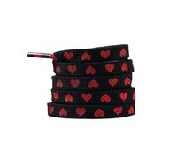 FOVAOK Lot de 3 paires de lacets plats en forme de cœur pour chaussures de sport pour homme et femme, Cœur Noir, 180 cm