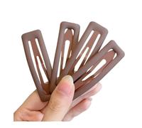 FOVAOK Lot de 4 barrettes à cheveux rectangulaires givrées pour femme - Pour organiser des épingles à cheveux cassées - Accessoires de coiffure - Café