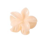 FOVAOK Lot de 4 épingles à cheveux en forme de fleur de plumeria en acrylique nacré - 8 cm - Pour femme (Jelly Abricot)