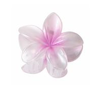 FOVAOK Lot de 4 épingles à cheveux en forme de fleur de plumeria en acrylique nacré de grande taille 8 cm (magenta)