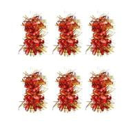 FOVAOK Lot de 6 élastiques à pompons pour queue de cheval de pom-pom girl - Pour fête d'équipe, volleyball - Rouge