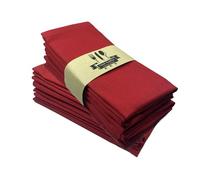 FOVAOK Lot de 6 serviettes de table en coton et lin épais réutilisables pour cuisine, salle à manger, Pâques, décoration de mariage (rouge) 40 x 40 cm