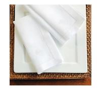 FOVAOK Lot de 6 serviettes de table en dentelle et lin avec ourlet à jour pour fête de mariage Blanc 45 x 45 cm