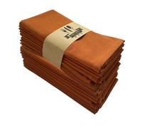 FOVAOK Lot de 6 serviettes de table réutilisables en coton et lin épais pour cuisine, salle à manger, Pâques, décoration de mariage (café bonbon) 40 x 40 cm