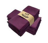 FOVAOK Lot de 6 serviettes de table réutilisables en coton et lin épais pour cuisine, salle à manger, Pâques, décoration de mariage Violet foncé 40 x 40 cm