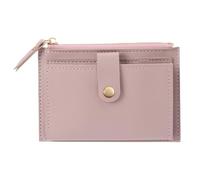 FOVAOK Mini porte-monnaie en cuir synthétique pour femme - Couleur unie - Porte-cartes de crédit - Petit portefeuille - Porte-monnaie, violet, 1 pièce