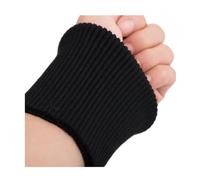 FOVAOK Paire de manchettes en tricot côtelé extensible, garniture de vêtements, veste, manteau en coton extensible et épais, 9 cm de large (noir)