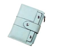 FOVAOK Portefeuille court en cuir synthétique avec fermeture éclair pour femme, Vert, Taille unique