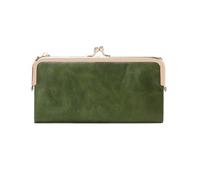 FOVAOK Portefeuille long multifonction de couleur unie, porte-monnaie vintage, porte-cartes pour femmes (QB332-vert, 1 pièce), Qb332-vert, Taille unique