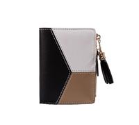 FOVAOK Portefeuille pour femme en cuir PU Portefeuille en cuir pour femme Porte-cartes Pliable Portable Porte-monnaie pour femme, Noir , Taille unique