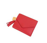 FOVAOK Portefeuille tendance pour femme avec fermeture éclair - Noir blanc gris rouge - Longue section - En cuir synthétique souple, rouge 2, Taille unique