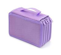 FOVAOK Trousse à crayons de grande capacité 72 trous 4 couches avec fermeture éclair lisse pour fournitures scolaires, Violet - 72 trous A, Taille unique