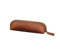 FOVAOK Trousse à crayons vintage en cuir simple pour étudiant - Trousse de rangement avec fermeture éclair - Boîte à lunettes - Fournitures scolaires, C, Taille unique