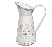 Fovasen Pichet en métal galvanisé de Style français Rustique Shabby Chic primitif Vintage pour décoration de la Maison Crème 22,6 cm