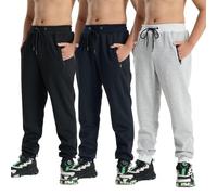fovdtaa Pantalon de jogging pour garçon, coupe-vent et imperméable, pantalon de loisirs confortable, pantalon d'extérieur chaud pour l'automne pour enfants, #3se-gris clair/noir/bleu marine, 128-134