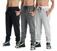 fovdtaa Pantalon de jogging pour garçon, coupe-vent et imperméable, pantalon décontracté confortable, pantalon d'extérieur chaud pour l'automne pour enfants, #3SE noir/gris foncé/gris clair, 158-164