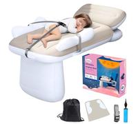 FOVERN1 Lit gonflable pour tout-petit, lit de voyage gonflable pour enfants, extension de siège d'avion pour enfants, matelas gonflable pour bébé avec côtés, ceinture de sécurité, pompe manuelle et