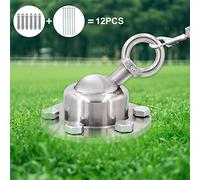 FOVERN1 Piquet pivotant à 360° pour chien - Piquet robuste et antirouille - Peut supporter 453,6 kg - Pour cour, camping - Argenté