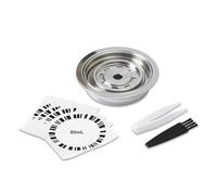 FOVNOT Adaptateur de capsule de café réutilisable en acier inoxydable 80 ml avec 4 autocollants Compatible avec Vertuo Next/Vertuo POP/Delonghi ENV135/Vertuolline GCA1
