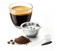FOVNOT Capsule de Café Rechargeable, 80 ml / 2,7 oz, Acier Inoxydable 304 | Capsule de Café Réutilisable Compatible avec Ver-tuo Next/Pop/Plus, Vertuoline GCA1, De'Longhi ENV135/150