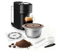 FOVNOT Capsules de Café Réutilisables et Rechargeables Couvercles en Silicone de Qualité Alimentaire Capsule de Café en Acier Inoxydable Compatible avec Ve-tuo Pop/Next, Ve-tuoline GCA1 (230mL)