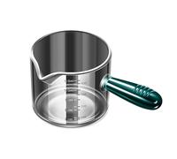 FOVNOT Expresso Mesure Tasse, 60ml/125 ml Expresso Tir Verre Tasses Expresso Tasses avec en Forme de V Bouche et Double Echelle Approprié pour Expresso, Ketchup, Salade Pansement (Manche vert-125ml)