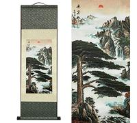 FOVNOT Peinture Chinoise, Decoration Murale Salon, Tableau Asiatique, Tenture Murale, Deco Orientale, Suspendue