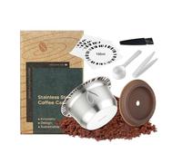 FOVNOT Réutilisable Ve-tuo Capsules Rechargeables Dosettes Café Qualité Alimentaire Silicone Couvercles Acier Inox Capsule Café Compatible avec Ve-tuo Pop/Plus, De-longhi ENV135/ENV150 (1, 150mL)
