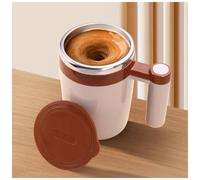 FOVNOT Tasse à café auto-mélangeuse - 380 ml - Tasse électrique rechargeable à haute vitesse avec agitation magnétique automatique pour café/lait/poudre de protéine (marron)