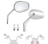 FOVPLUE Rétroviseurs de guidon gauche et droit à tige longue pour modèles Harley 1982-2024, pour CVO Dyna Electra Glide Road Glide Road King Softail Street Glide Sportster 1200 883, chromé