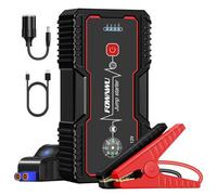 FOWAWU 25800mAh 5000A Booster Batterie Voiture, Démarreur de Voiture Portable Jump Starter (10 L Gaz/8 L Gazole) avec Pinces de Sûreté Intelligentes,USB QC 3.0, Sortie CC 12V,Boussole,Torche
