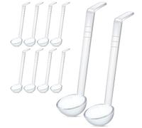 Fowecry 10 Pièces 7,8 Pouces 1Oz Petite Louche Transparente Mini Louche pour Sauce Bol à Punch en Plastique à Long Manche Louche Cuillères de Service Environ 20 cm
