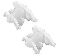 Fowecry Lot de 2 moules en résine 3D mignons, colle cristal DIY, petits ornements d'animaux pour moulage époxy