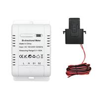 Fowecry Tuya WiFi Compteur D'Énergie Bidirectionnel Monophasé Intelligent Système Solaire Compteur de Surveillance de la Consommation D'Énergie Durable Facile à Utiliser Blanc