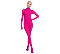 Foweknow Combinaison intégrale extensible pour homme et femme - Combinaison de cosplay - Unisexe - Couleur unie - Costume d'Halloween - Costume de carnaval - Coupe ajustée, rose, S