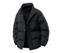 Foweknow Doudoune pour homme - Automne - Hiver - Chaude - Épaisse - Avec fermeture éclair - Manches longues - Col montant - Veste d'hiver - Veste thermique sportive pour homme - Coupe droite - Parka