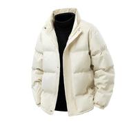 Foweknow Doudoune pour homme - Automne - Hiver - Chaude - Épaisse - Avec fermeture éclair - Manches longues - Col montant - Veste d'hiver - Veste thermique sportive pour homme - Coupe droite - Parka