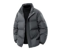 Foweknow Doudoune pour homme - Automne - Hiver - Chaude - Épaisse - Avec fermeture éclair - Manches longues - Col montant - Veste d'hiver - Veste thermique sportive pour homme - Coupe droite - Parka