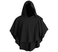 Foweknow Medieval Cloak Cape à capuche pour homme - Costume gothique de Renaissance médiévale - Cape de cowl pour hommes et femmes - Cape à capuche - Cape avec capuche - Carnaval Halloween - Poncho