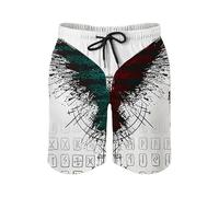 Foweknow Mythologie nordique Short pour homme avec poches latérales Impression 3D Short d'été Viking Tatouage Pantalon Vacances à la plage Short de sport avec cordon de serrage Coupe décontractée