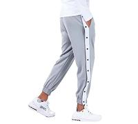 Foweknow Pantalon de rééducation pour homme - Ouverture latérale - Avec boutonnière latérale - Pantalon de jogging pour garçon - Respirant - Pantalon de loisirs - Pantalon de basketball ample, gris, M