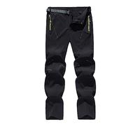 Foweknow Pantalon de VTT pour homme - Randonnée et Trekking léger à séchage rapide - Softshell respirant - Extérieur imperméable et coupe-vent