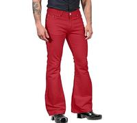Foweknow Pantalon évasé pour homme des années 70 - Pantalon extensible à jambes larges - Pantalon de carnaval solide et simple - Pantalon de costume tendance - Style disco - Pantalon d'extérieur pour