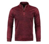 Foweknow Pull demi-zippé pour homme - Veste en tricot avec fermeture éclair - Veste de sport classique sans capuche - Col montant - Veste de survêtement pour homme - Veste de loisirs - Automne Hiver