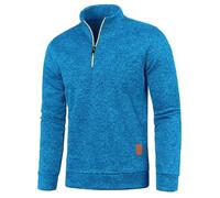 Foweknow Pull demi-zippé pour homme - Veste en tricot avec fermeture éclair - Veste de sport classique sans capuche - Col montant - Veste de survêtement pour homme - Veste de loisirs - Automne Hiver