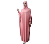Foweknow Robe musulmane pour femme - Robe de prière - Hijab - Avec capuche - Abaya - Dubaï - Couverture complète - Robe islam - Caftan africain - Élégante robe de prière - Robe d'été - Robe maxi arabe
