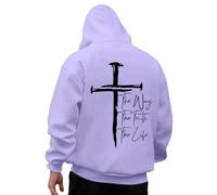 Foweknow Sweat à capuche chrétien pour homme Pull à capuche surdimensionné avec poches Impression de lettres Sweatshirt Religieux Manches longues Confortable Pull de travail décontracté polyvalent